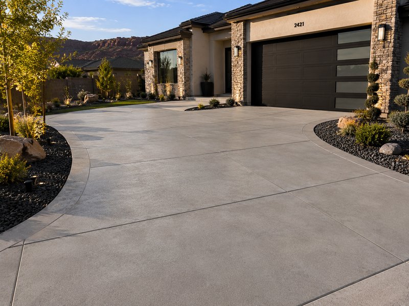 Before and after concrete work in St. George