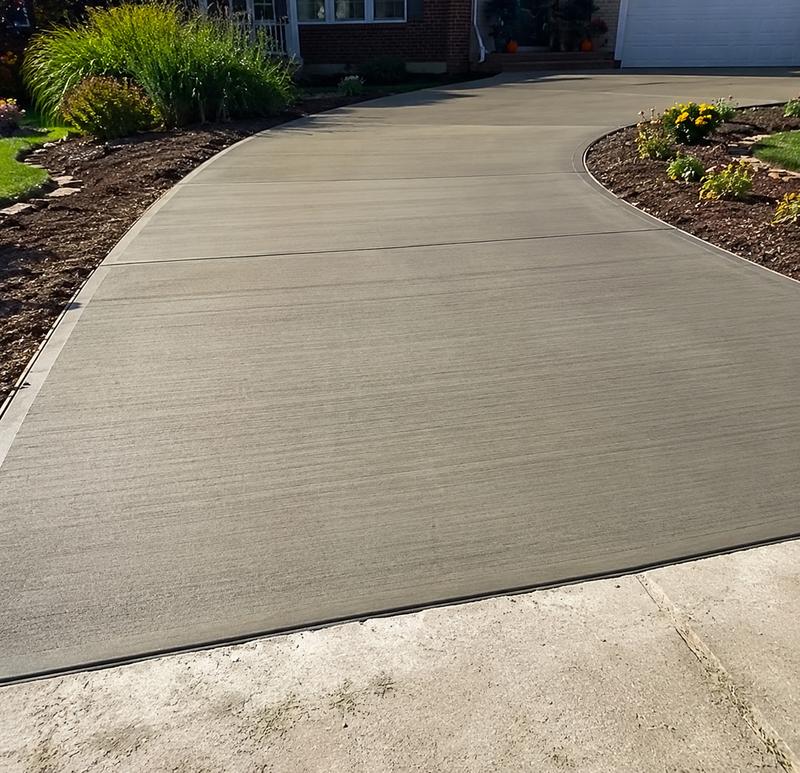 Concrete driveway replacement before and after in Southern Utah