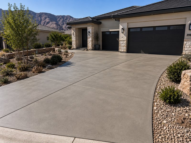 Finished concrete driveway in St. George, Utah
