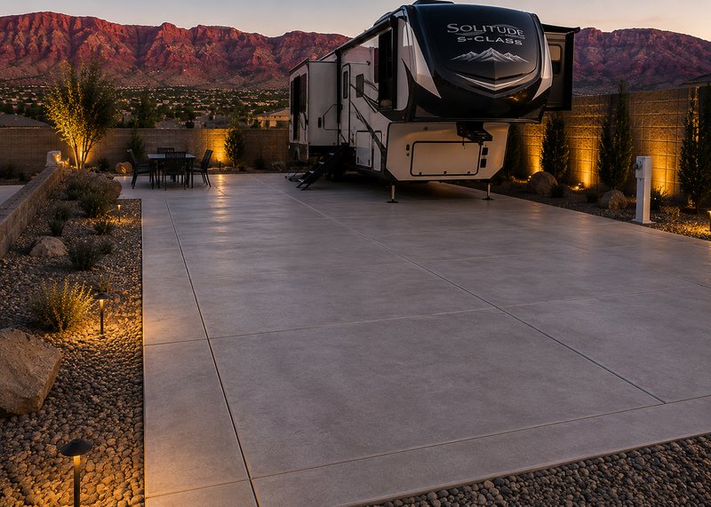 New concrete RV pad installation in St. George, UT