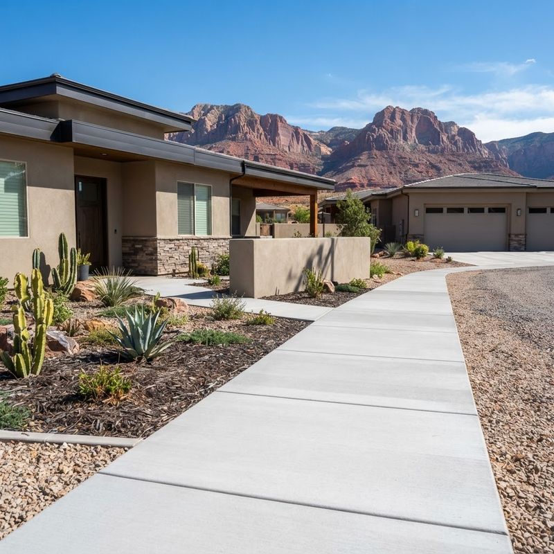 New concrete sidewalk installation in St. George, UT