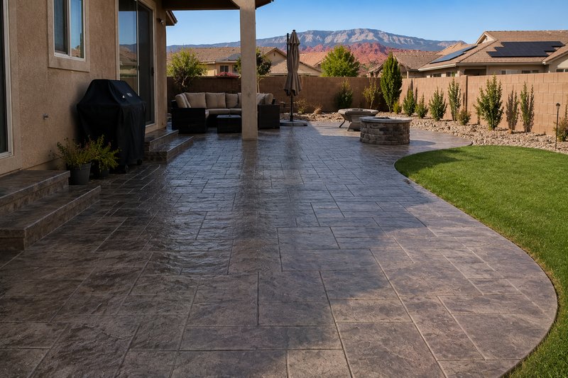 Finished concrete slab in St. George, Utah